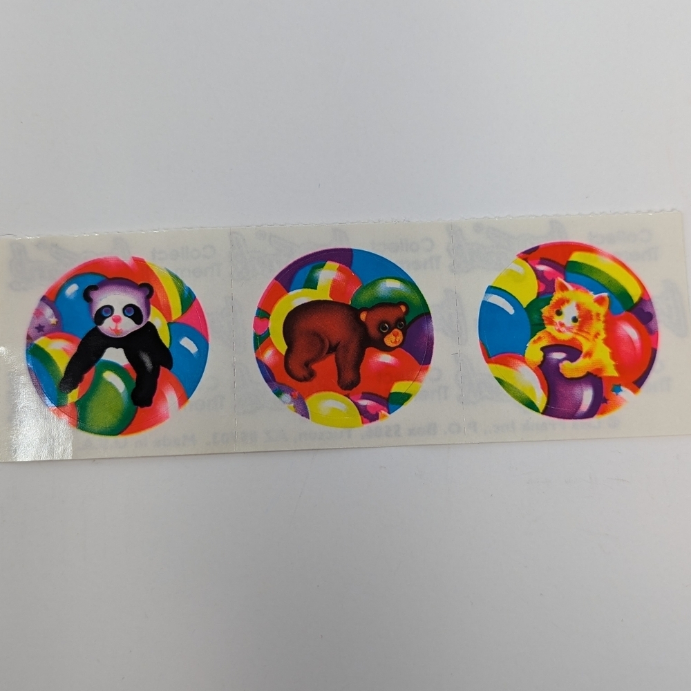 Vintage Lisa Frank Stickers 3 Panda Bear Cat